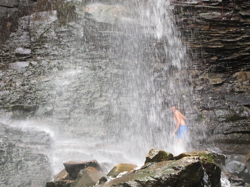 Ricardo in the waterfall